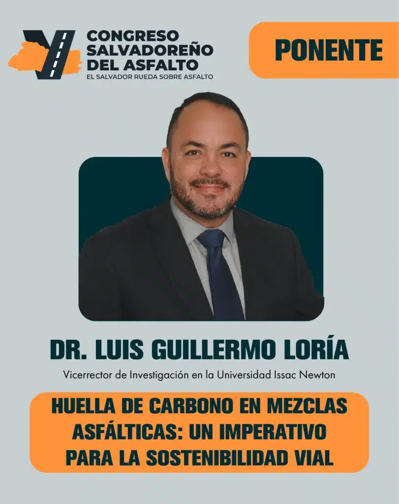 Dr. Guillermo Flores presentando sobre Reciclaje de Pavimentos y Materiales Sostenibles en la Infraestructura Vial.
